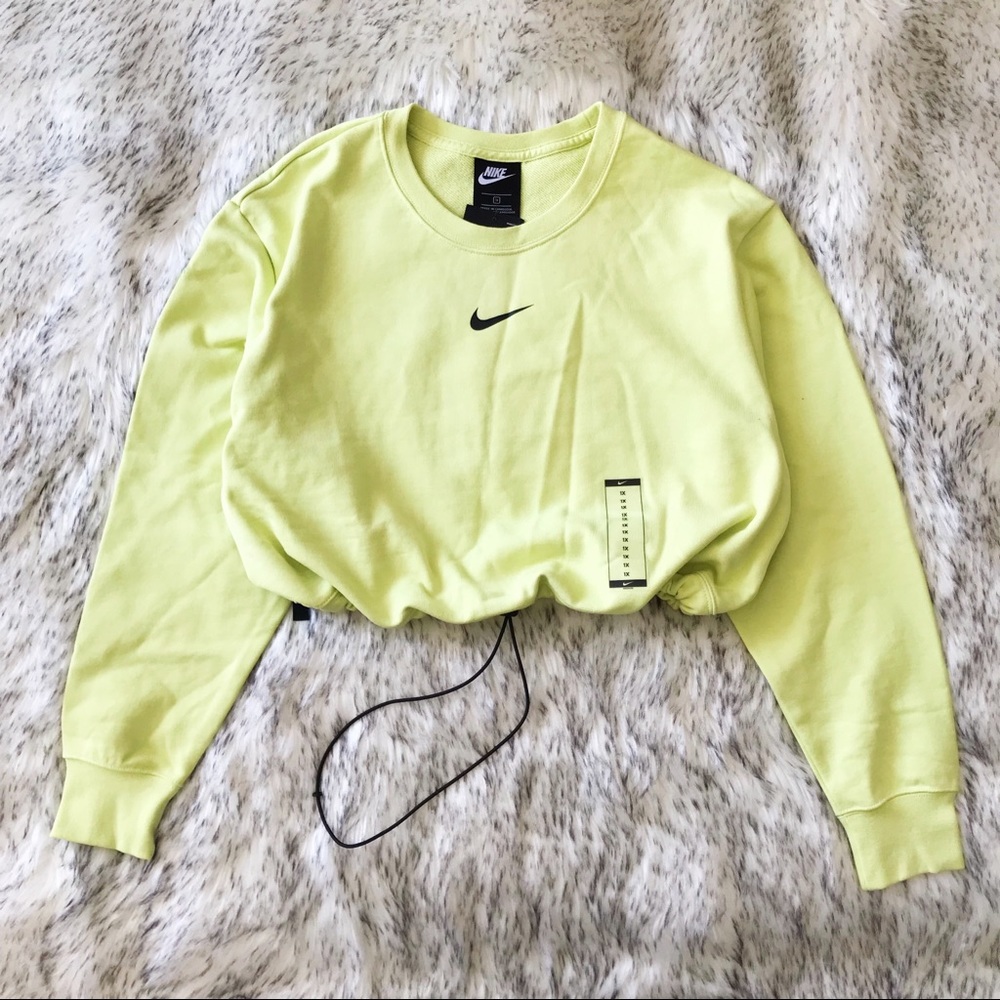 NEW Nike Elastic Drawcord cropped mini Swoosh Sweatshirt